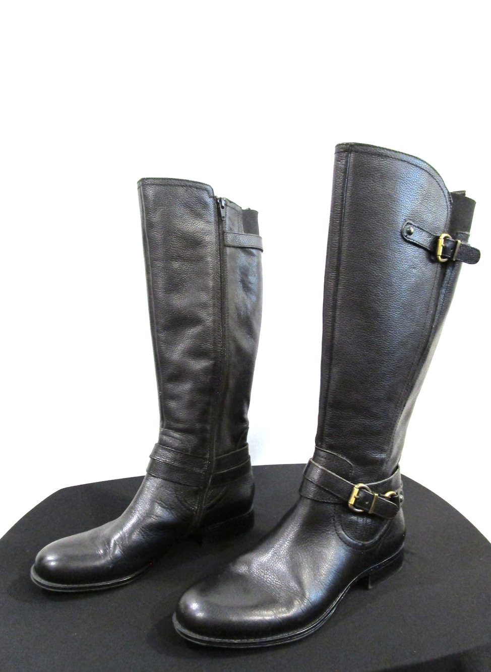 Naturalizer Jodee Black Leather Tall Knee High Riding Boots Women 8.5 M
